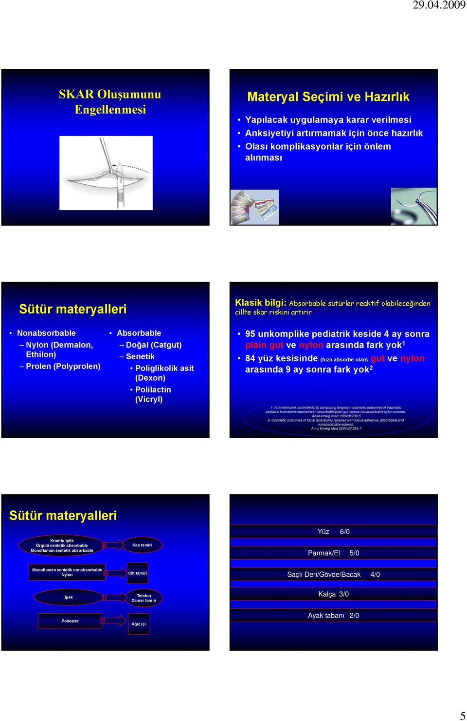 cillte skar riskini artırır 95 unkomplike pediatrik keside 4 ay sonra plain gut ve nylon arasında fark yok 1 84 yüz kesisinde (hızlı absorbe olan) gut ve nylon arasında 9 ay sonra fark yok 2 1- A