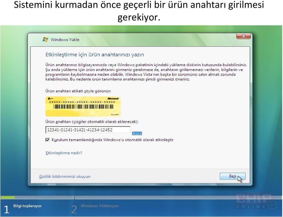 geçerli bir ürün