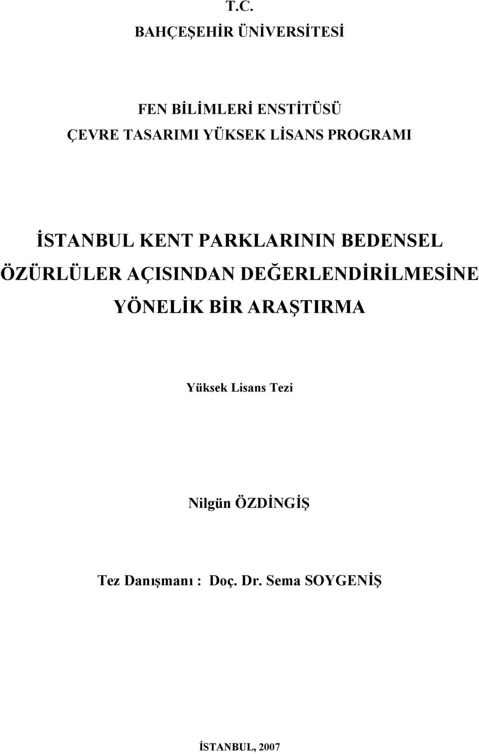 AÇISINDAN DEĞERLENDİRİLMESİNE YÖNELİK BİR ARAŞTIRMA Yüksek Lisans