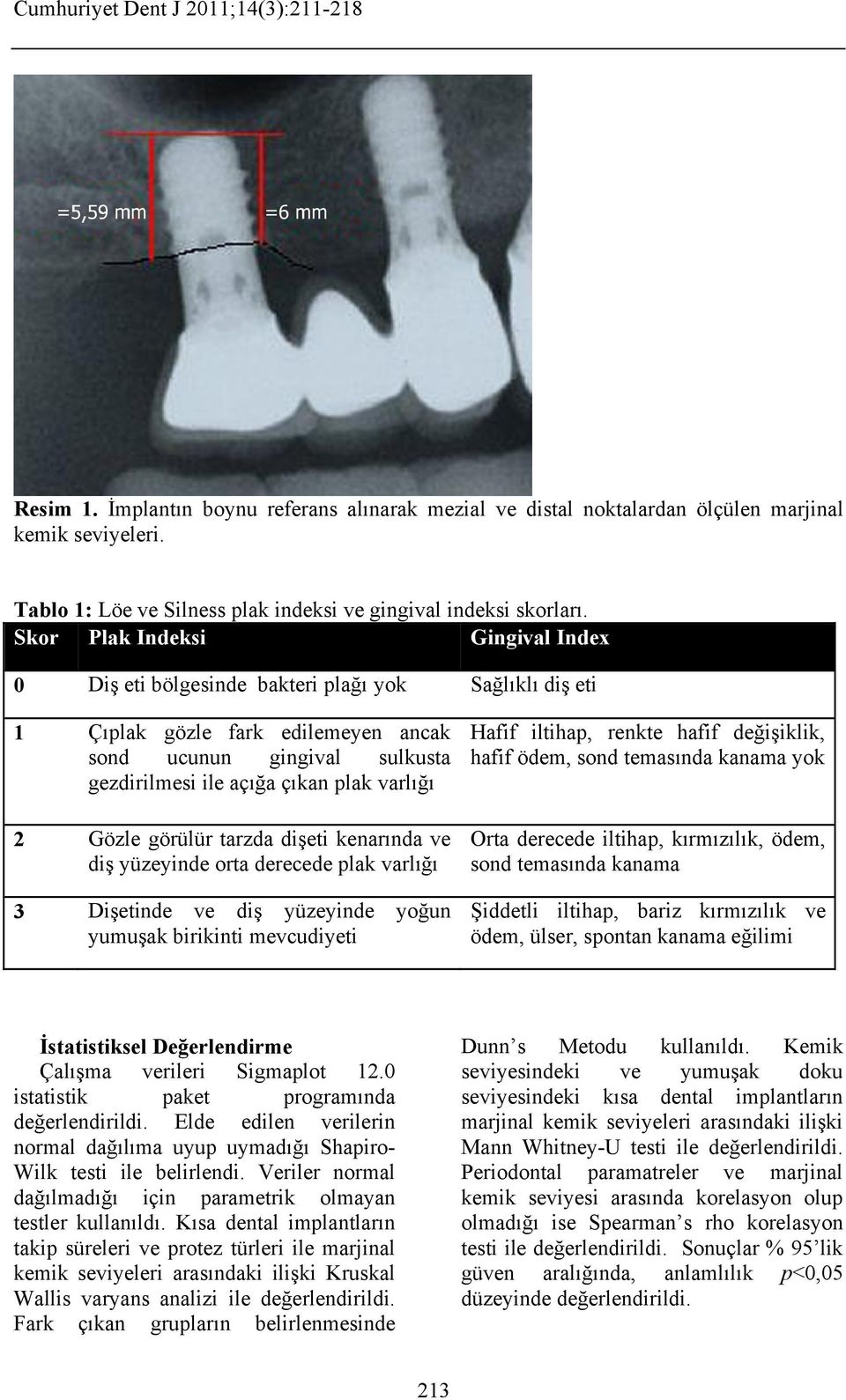 Skor Plak Indeksi Gingival Index 0 Diş eti bölgesinde bakteri plağı yok Sağlıklı diş eti 1 Çıplak gözle fark edilemeyen ancak sond ucunun gingival sulkusta gezdirilmesi ile açığa çıkan plak varlığı 2