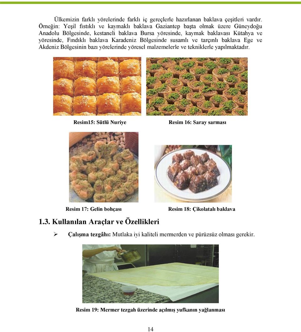 yöresinde, Fındıklı baklava Karadeniz Bölgesinde susamlı ve tarçınlı baklava Ege ve Akdeniz Bölgesinin bazı yörelerinde yöresel malzemelerle ve tekniklerle yapılmaktadır.