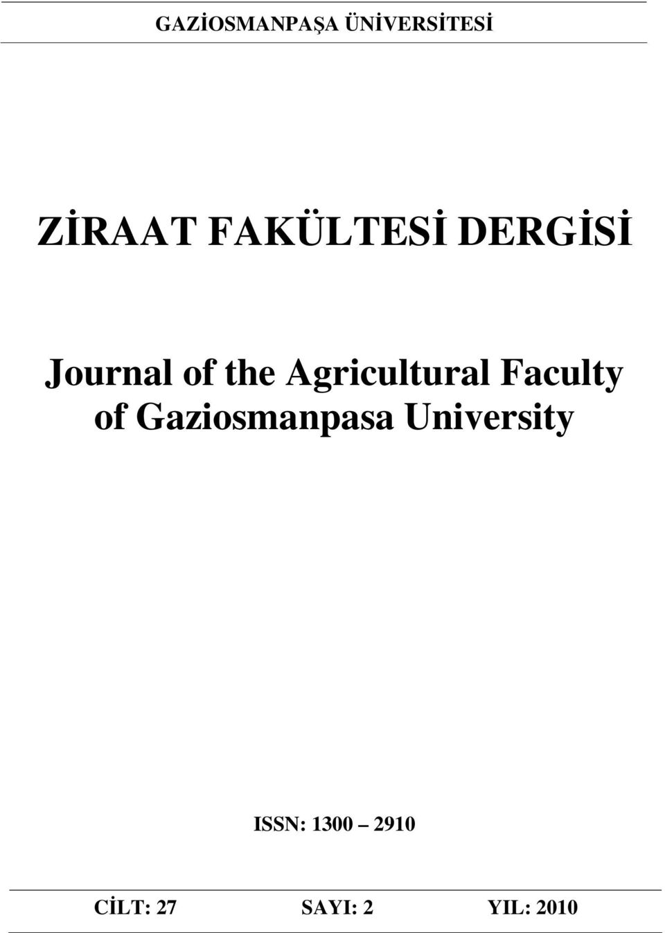 Agricultural Faculty of Gaziosmanpasa