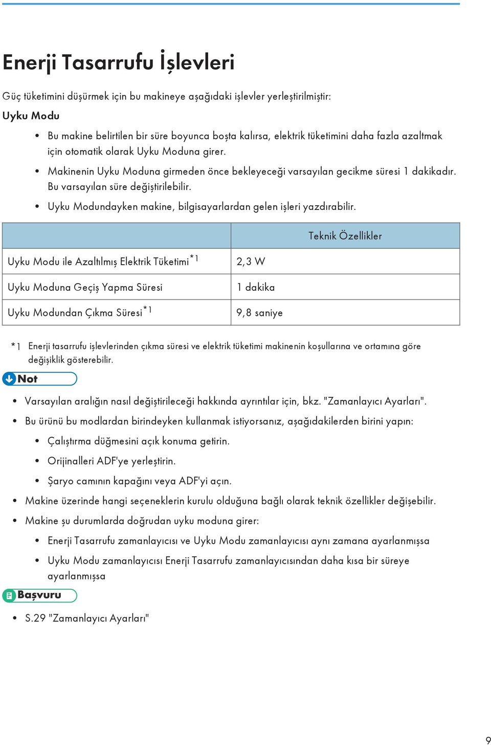 Uyku Modundayken makine, bilgisayarlardan gelen işleri yazdırabilir.