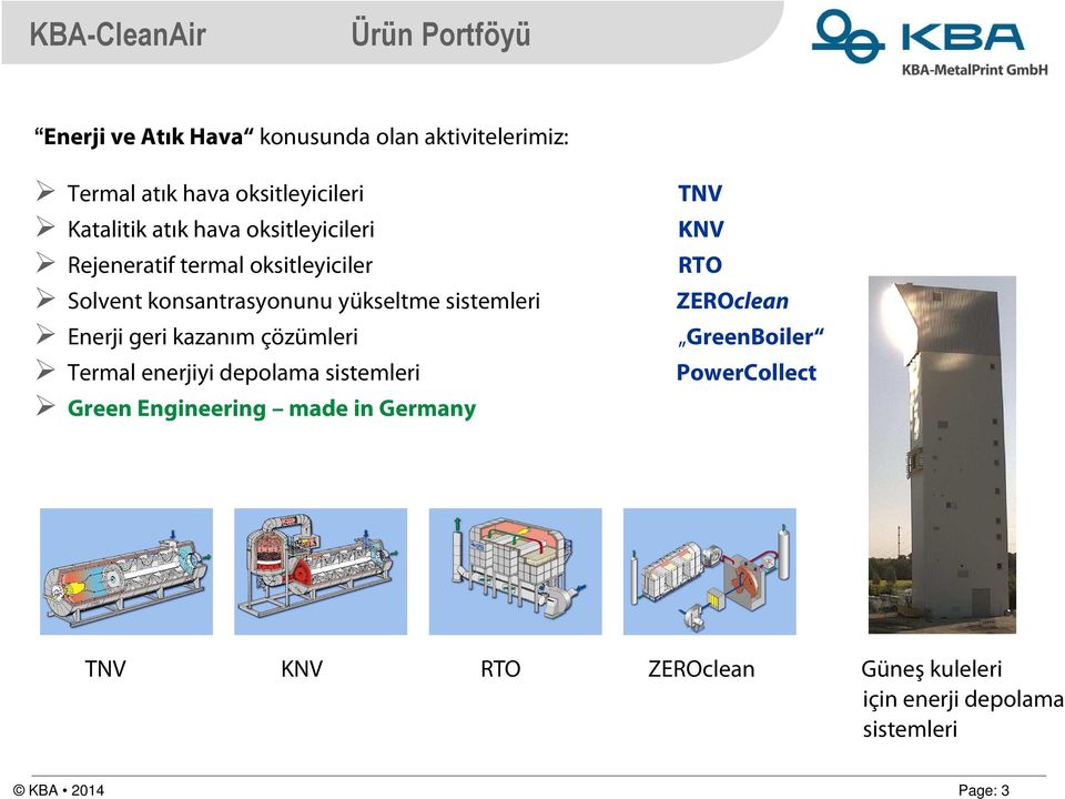 Enerji geri kazanım çözümleri Termal enerjiyi depolama sistemleri Green Engineering made in Germany TNV KNV RTO