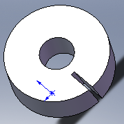 Solidworks Ders Notları 54 2-)Extruded Boss/Base uygulanır ve 10 mm kalınlık verilir. 3-) Çapı 15 mm olan bir altıgen çizilir ve Extruded Cut çalıştırılarak altıgen objeden çıkartılır.