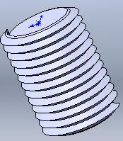 Solidworks Ders Notları 93 5-)Start Angle (başlangıç açısı) sıfır derce olarak ayarlanır. 6-)Revolutions bölümünde Sipir sayısı belirlenir ve 6.5 verilir. 7-)Pitch spirler arası mesafe belirlenir.