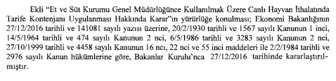 31.12.2016/ 29935 2. Mükrerrer R.G. 2016/9644 sayılı 2017 Yılında Sözleşmeli Sağlık Personeli İstihdam Edilecek Hizmet Birimlerinin Tespit Edilmesi Hakkında Karar yayımlandı. 31.12.2016/ 29935 2. Mükrerrer R.G. 2016/9663 sayılı İthalat Rejimi Kararına Ek Kararda Değişiklik Yapılmasına Dair Karar yayımlandı.