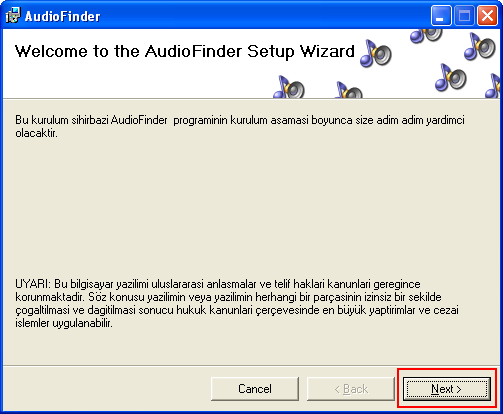 Kurulum Adım 1: Kurulum için gerekli olan setup.exe dosyanın çalıştırılması. Kurulum işlemleri süresinde bir kurulum sihirbazı size eşlik edecektir.