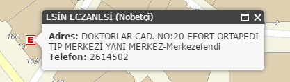 Nöbetçi eczaneler sekmesi ile anlık olarak nöbetçi eczaneleri konumuyla ve bilgileri ile sorgulayabilirsiniz.