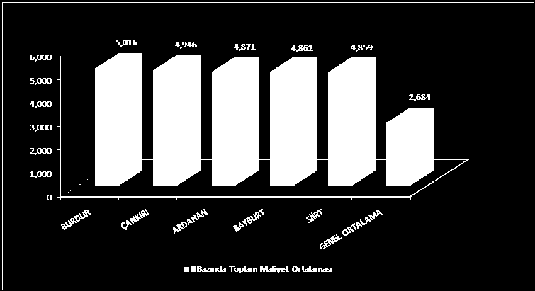 1.9 Kasko Dalı Otomobil Araç Grubu Dosya BaĢı Toplam Maliyet Bazında Dağılım (*) (*)- SBM ye bildirilen kayıtlar çerçevesinde yurtdışı hariç tutularak hazırlanmıştır, Kasko