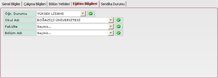 Tanımlanan unvanın, listede seçilebilir olması için Aktiflik alanı, seçili hâle getirilmelidir. 2 numaralı alanda, tanımlı unvan listesi görüntülenmektedir. Şekil 14.18.