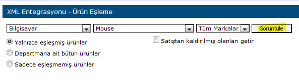 2) Sorgulama yapacağınız ürün tipini seçiniz. 3) Sorgulama yapacağınız markayı seçiniz.