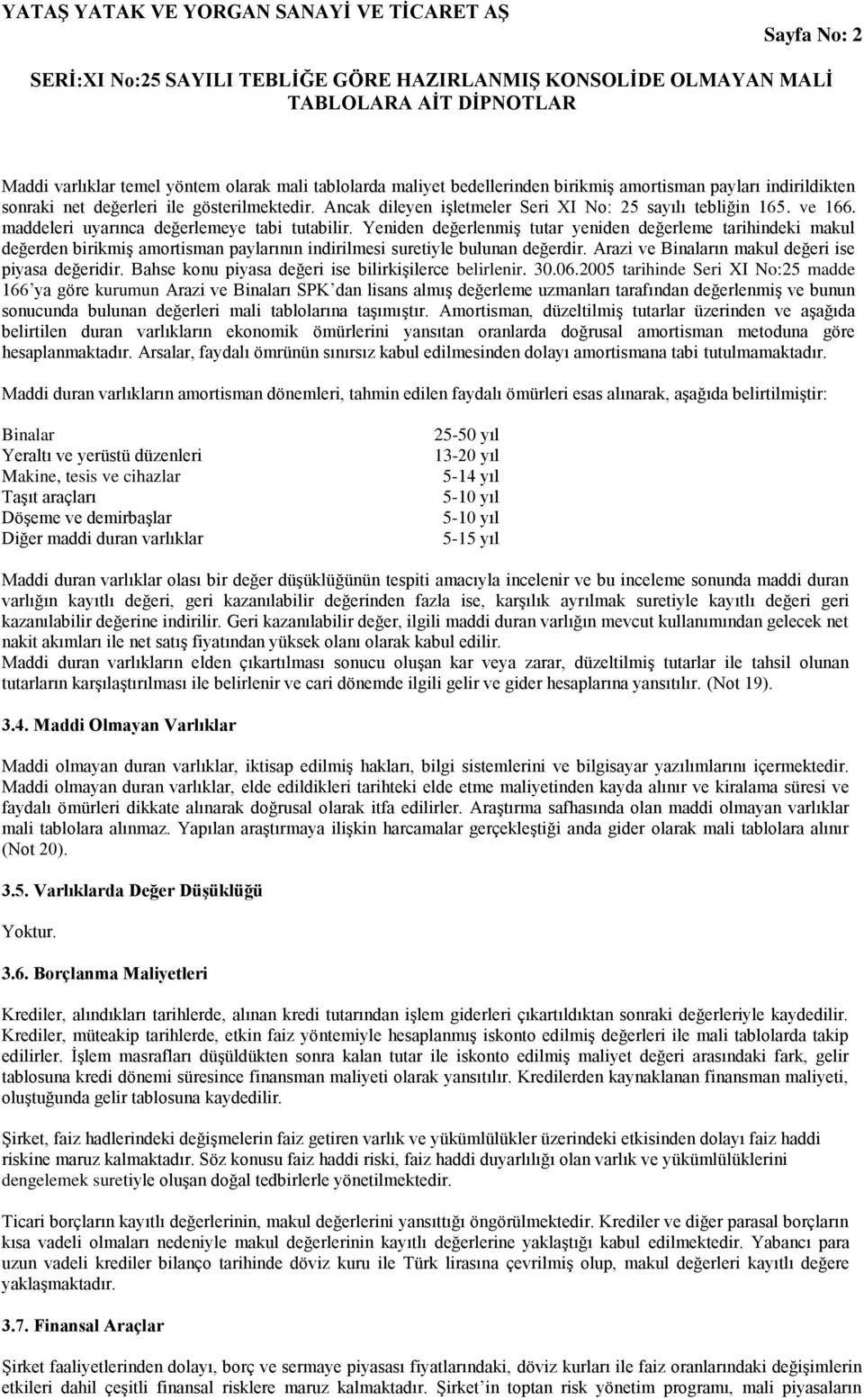 Yeniden değerlenmiģ tutar yeniden değerleme tarihindeki makul değerden birikmiģ amortisman paylarının indirilmesi suretiyle bulunan değerdir. Arazi ve Binaların makul değeri ise piyasa değeridir.