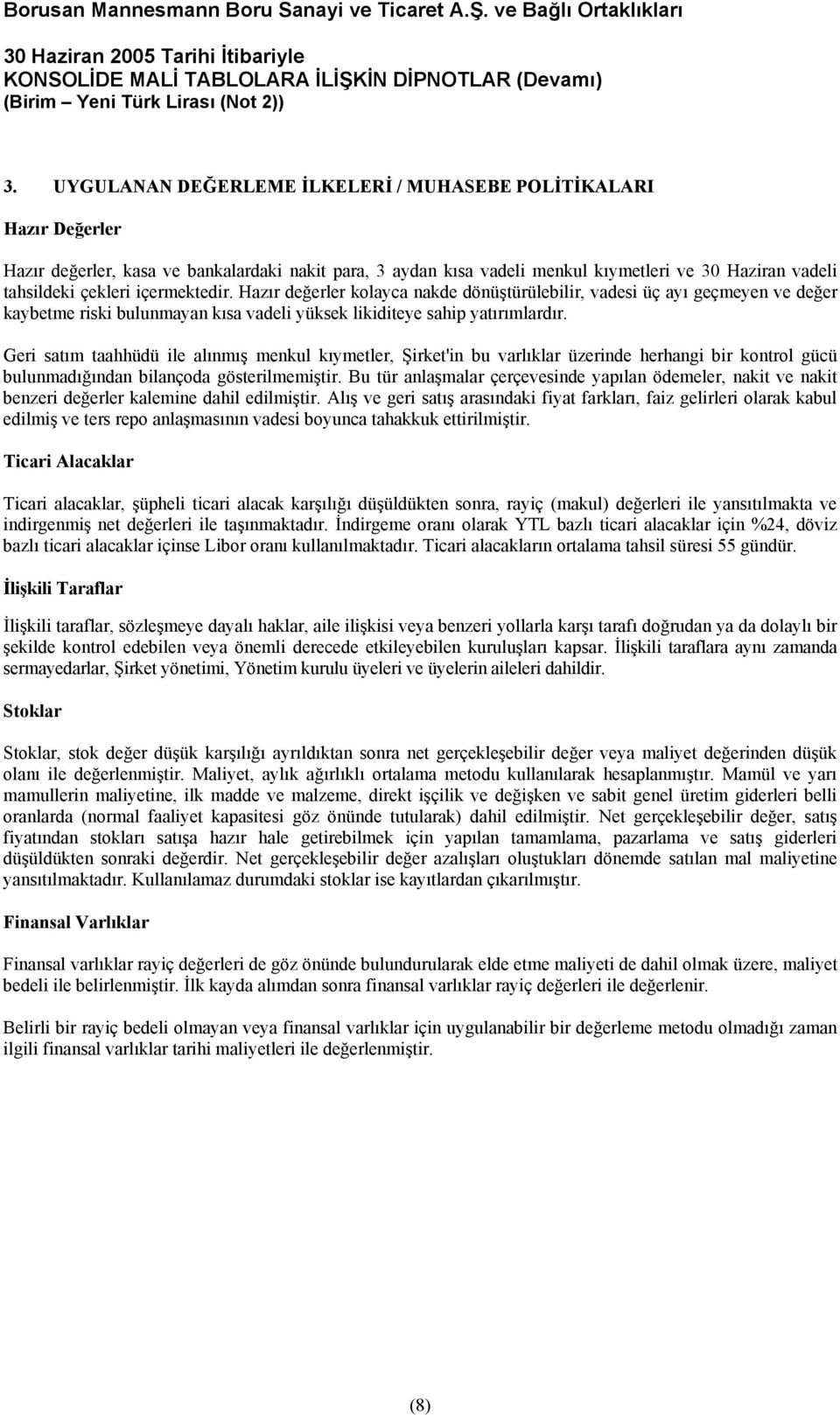 Geri satım taahhüdü ile alınmış menkul kıymetler, Şirket'in bu varlıklar üzerinde herhangi bir kontrol gücü bulunmadığından bilançoda gösterilmemiştir.