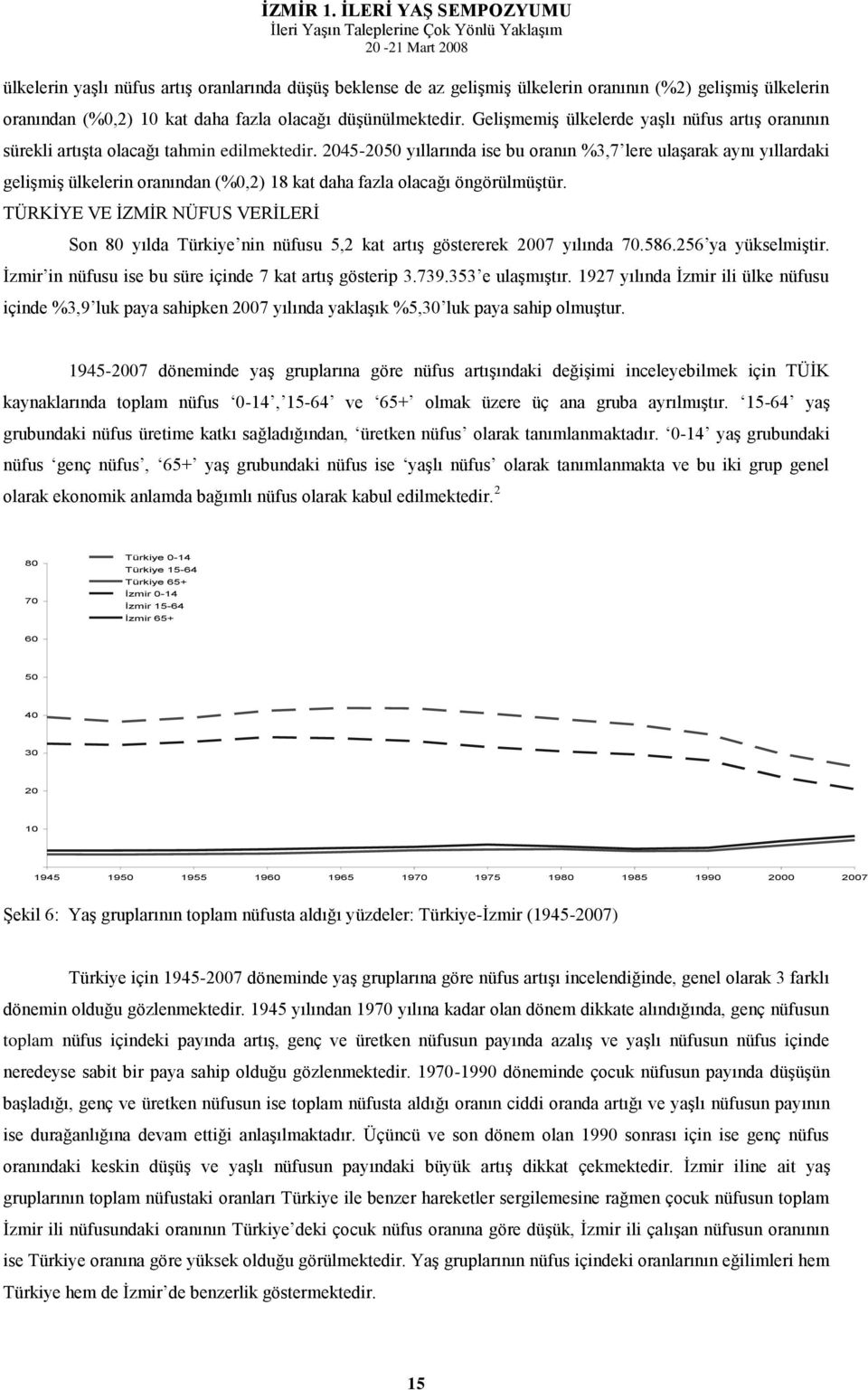 2045-2050 yıllarında ise bu oranın %3,7 lere ulaģarak aynı yıllardaki geliģmiģ ülkelerin oranından (%0,2) 18 kat daha fazla olacağı öngörülmüģtür.