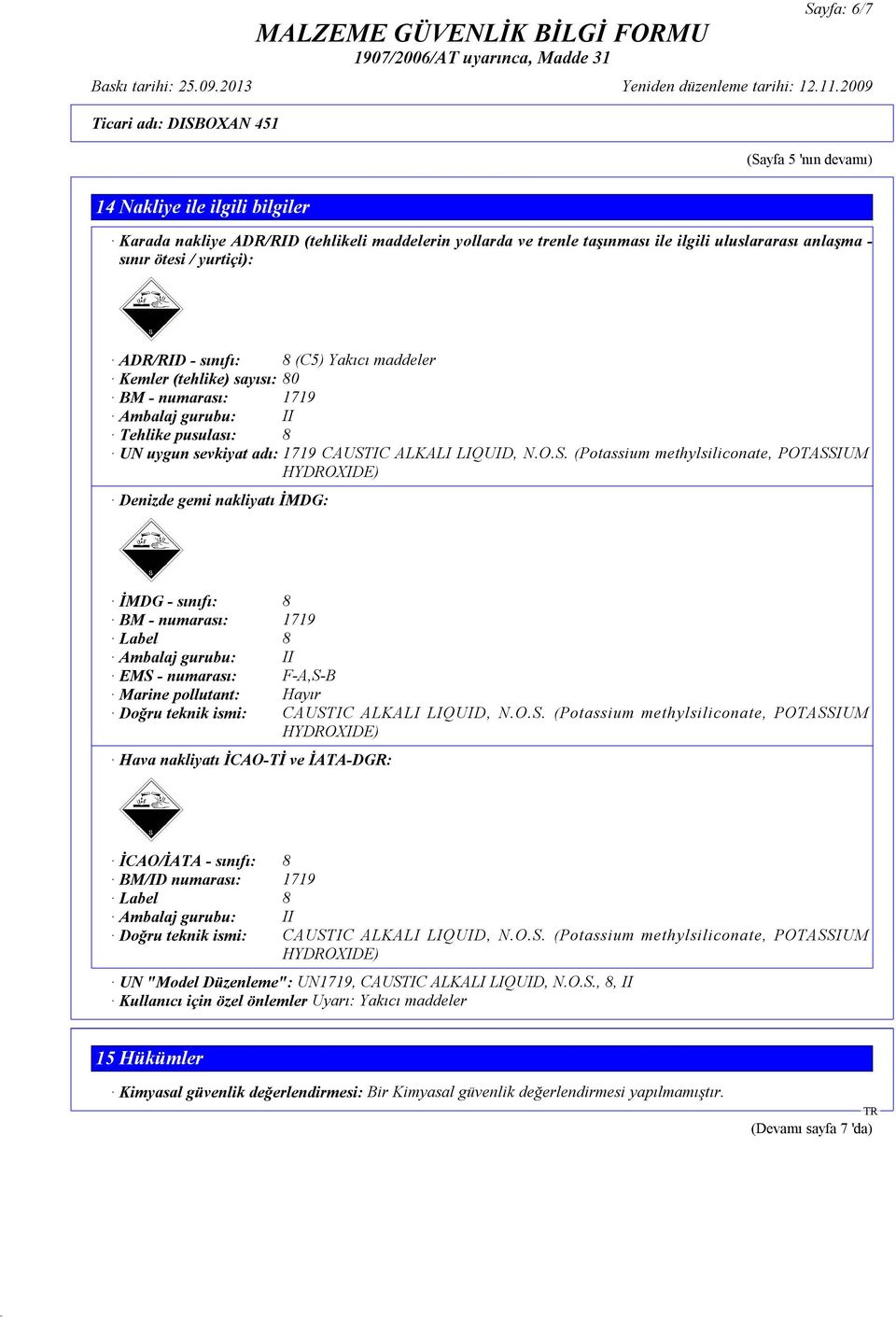 IC ALKALI LIQUID, N.O.S.