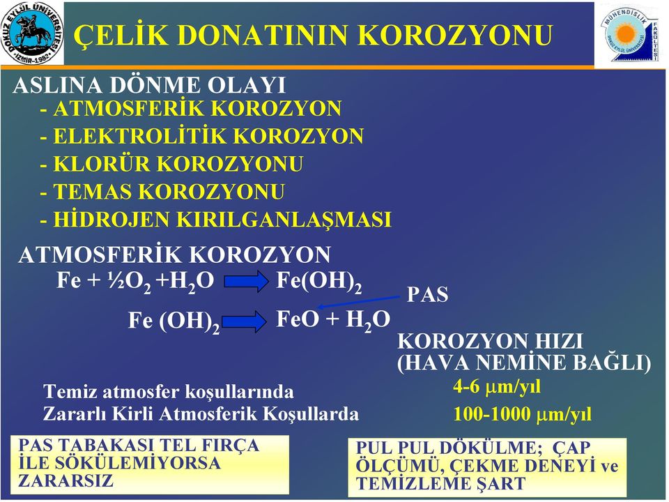 Temiz atmosfer koşullarında Zararlı Kirli Atmosferik Koşullarda PAS TABAKASI TEL FIRÇA İLE SÖKÜLEMİYORSA ZARARSIZ