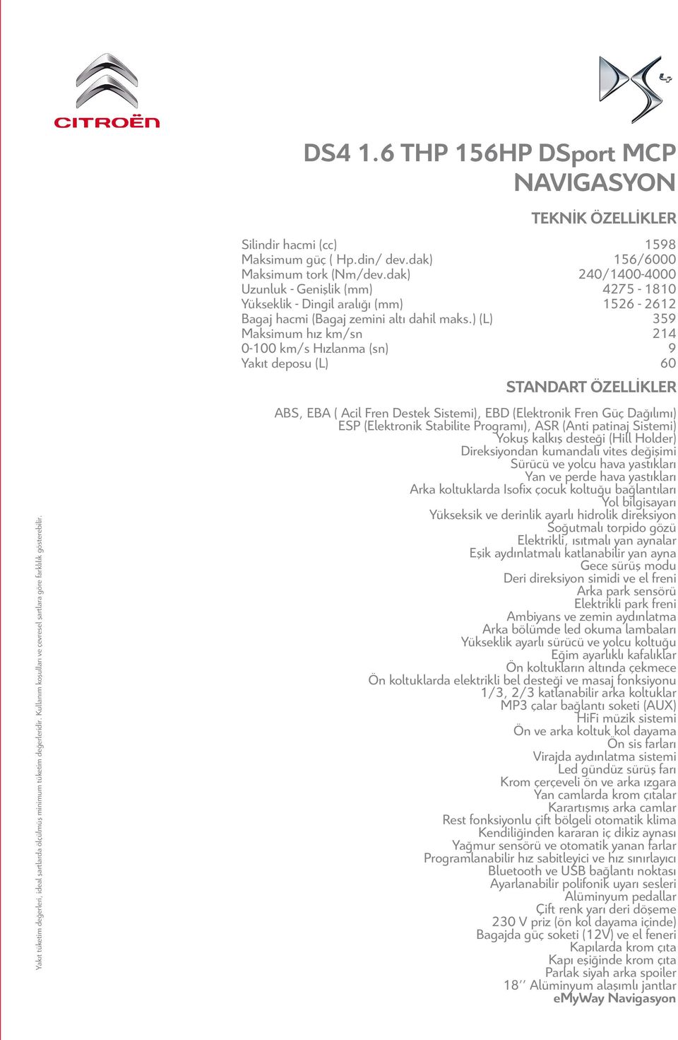 dak) 240/1400-4000 Uzunluk - Genişlik (mm) 4275-1810 Yükseklik - Dingil aralığı (mm) 1526-2612 Bagaj hacmi (Bagaj zemini altı dahil maks.