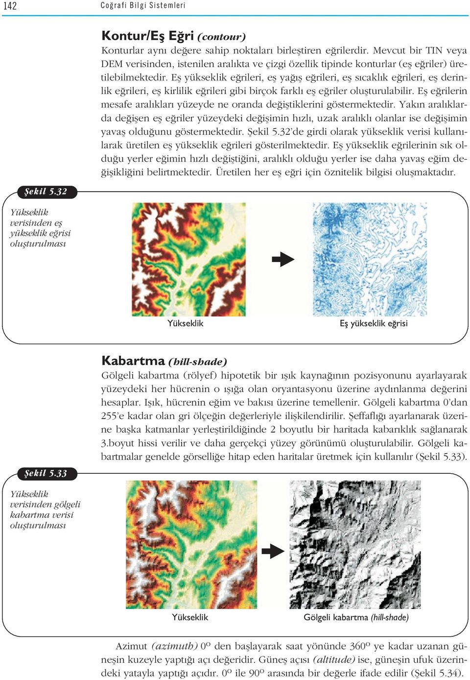 Efl yükseklik e rileri, efl ya fl e rileri, efl s cakl k e rileri, efl derinlik e rileri, efl kirlilik e rileri gibi birçok farkl efl e riler oluflturulabilir.