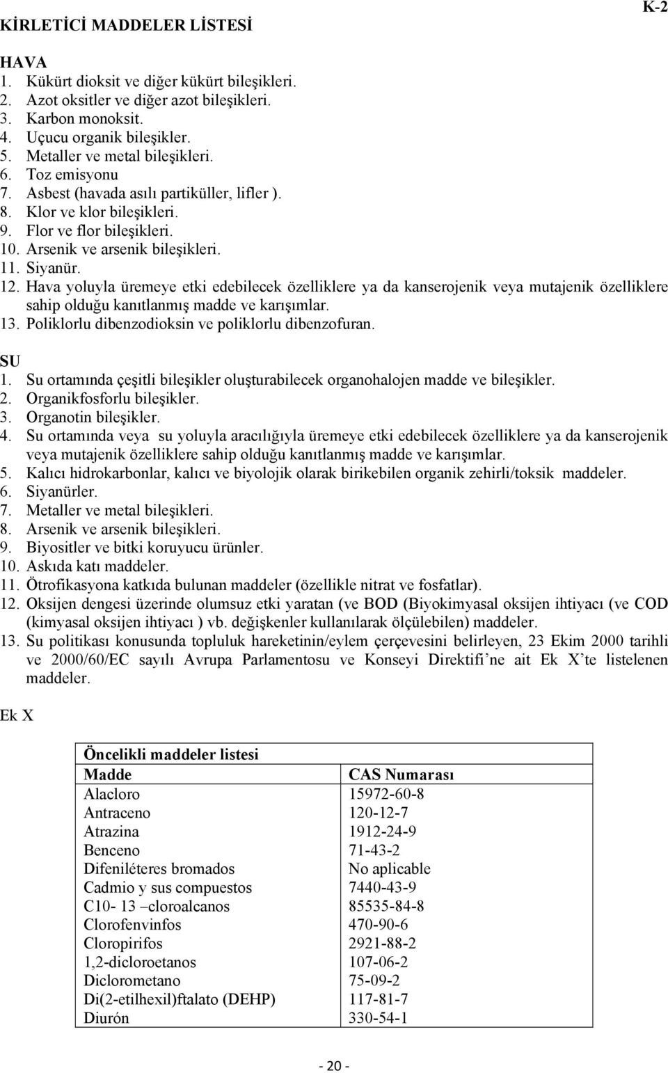 12. Hava yoluyla üremeye etki edebilecek özelliklere ya da kanserojenik veya mutajenik özelliklere sahip olduğu kanıtlanmış madde ve karışımlar. 13.