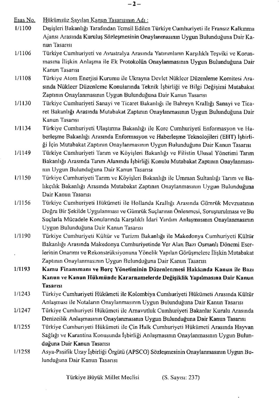 Bulunduğuna Dair Kanun Tasarısı 1/1106 Türkiye Cumhuriyeti ve Avustralya Arasında Yatırımların Karşılıklı Teşviki ve Korunmasına İlişkin Anlaşma ile Ek Protokolün Onaylanmasının Uygun Bulunduğuna