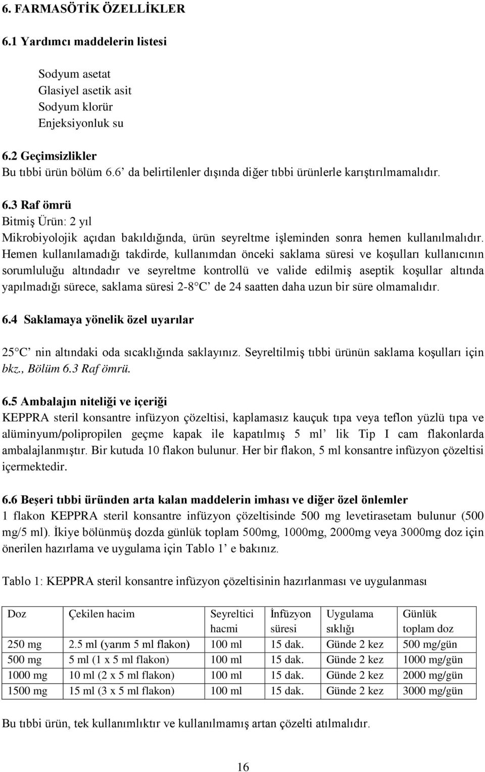 Hemen kullanılamadığı takdirde, kullanımdan önceki saklama süresi ve koşulları kullanıcının sorumluluğu altındadır ve seyreltme kontrollü ve valide edilmiş aseptik koşullar altında yapılmadığı