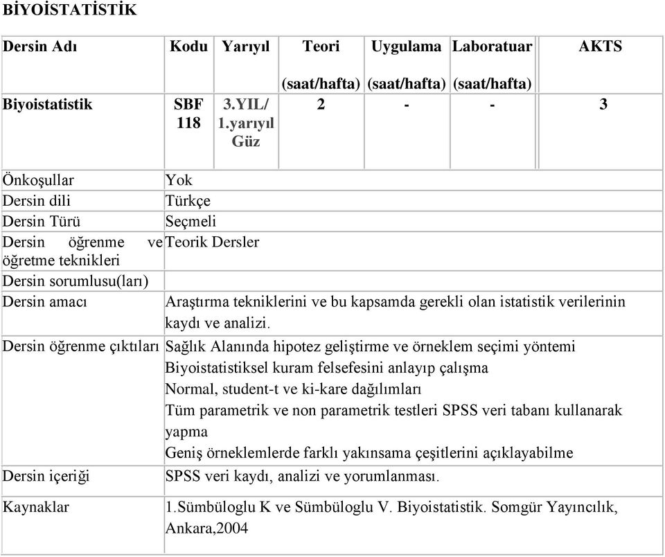 amacı Araştırma tekniklerini ve bu kapsamda gerekli olan istatistik verilerinin kaydı ve analizi.