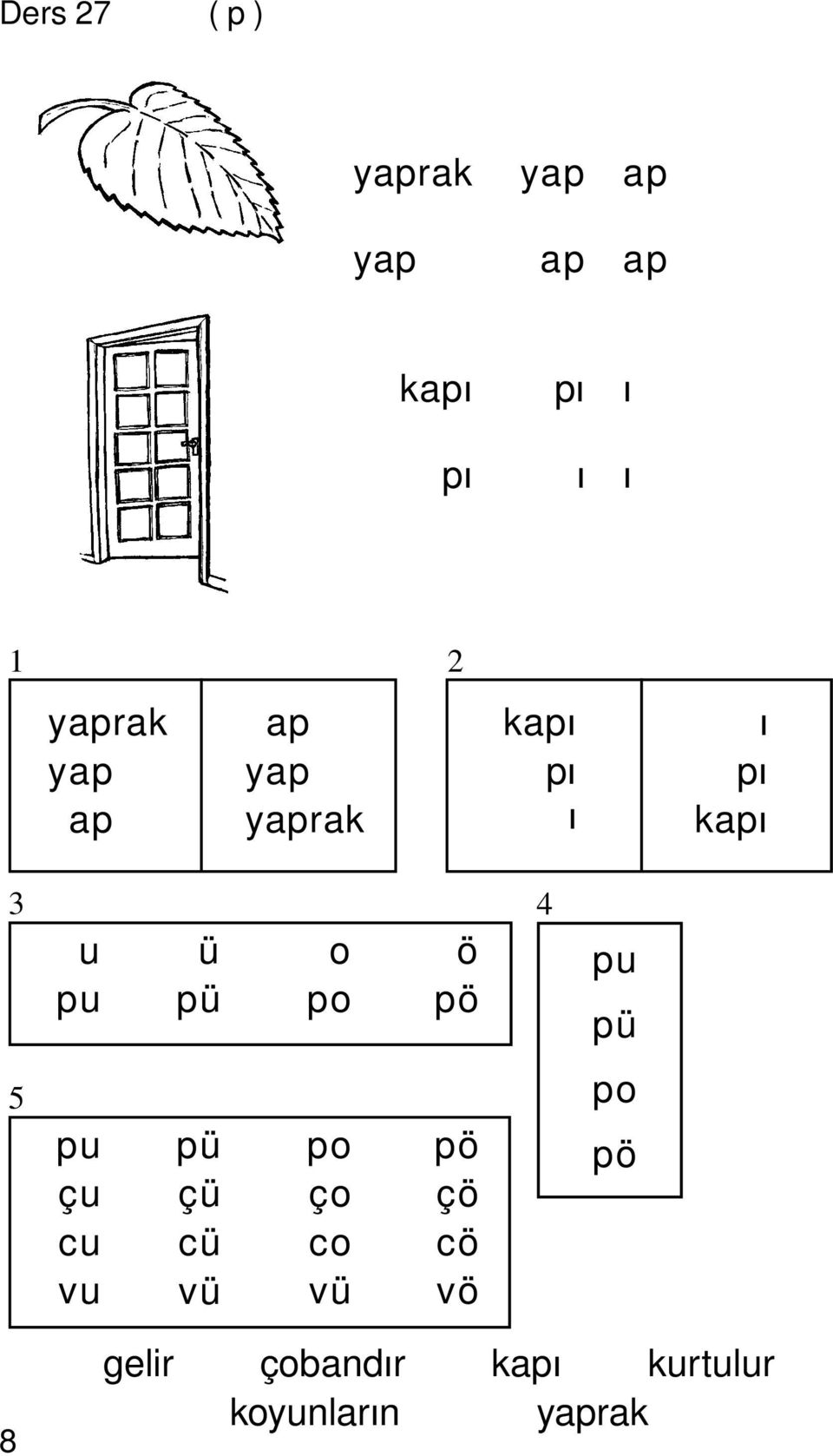 pu çu cu vu ü pü pü çü cü vü o po po ço co vü ö pö pö çö cö