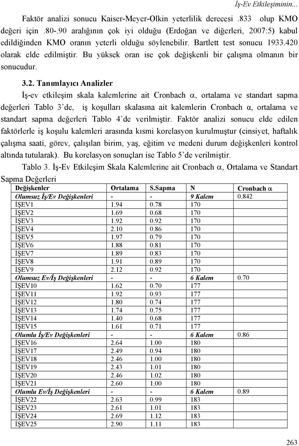 Bu yüksek oran ise çok değişkenli bir çalışma olmanın bir sonucudur. 3.2.