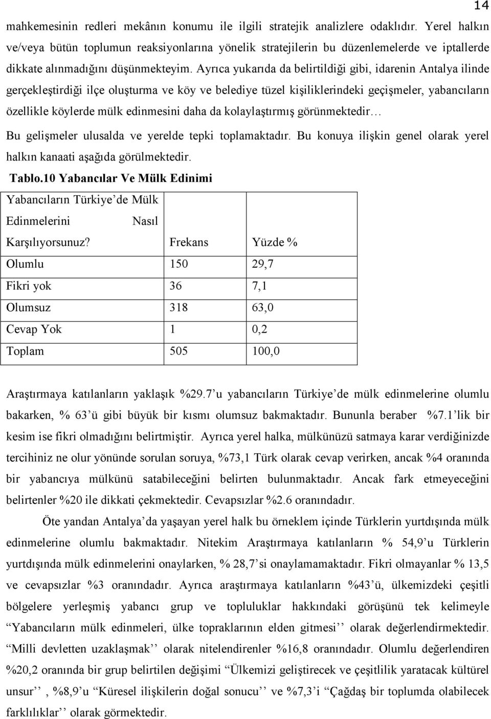 Ayrıca yukarıda da belirtildiği gibi, idarenin Antalya ilinde gerçekleştirdiği ilçe oluşturma ve köy ve belediye tüzel kişiliklerindeki geçişmeler, yabancıların özellikle köylerde mülk edinmesini