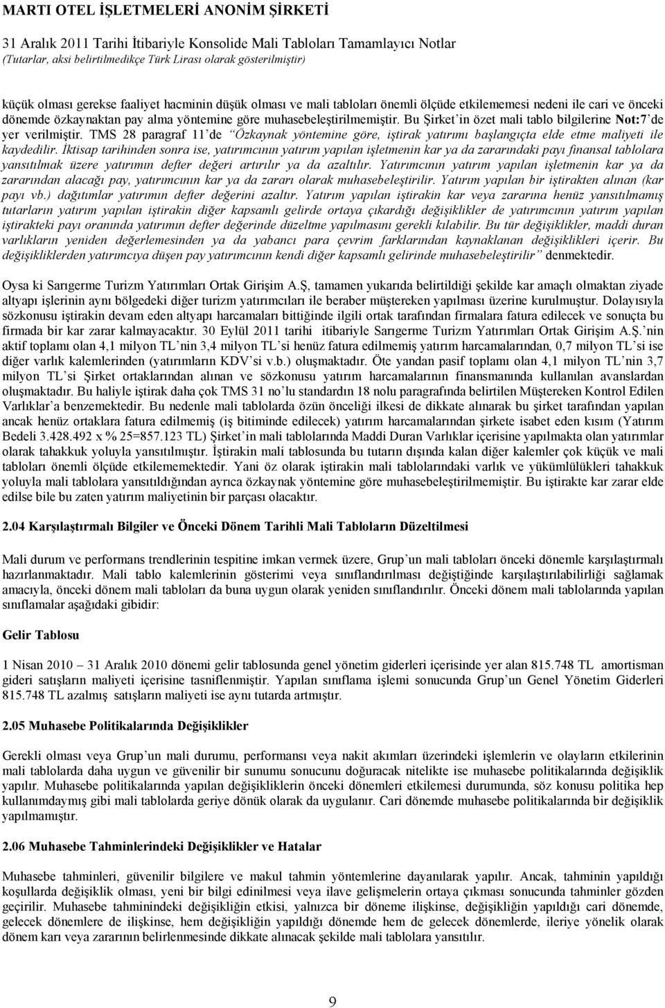 Đktisap tarihinden sonra ise, yatırımcının yatırım yapılan işletmenin kar ya da zararındaki payı finansal tablolara yansıtılmak üzere yatırımın defter değeri artırılır ya da azaltılır.