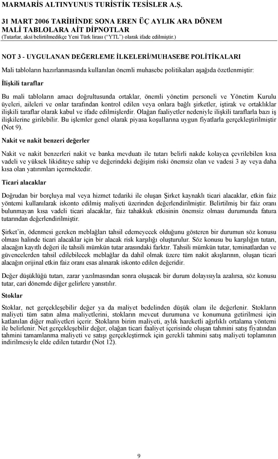 doğrultusunda ortaklar, önemli yönetim personeli ve Yönetim Kurulu üyeleri, aileleri ve onlar tarafından kontrol edilen veya onlara bağlı şirketler, iştirak ve ortaklıklar ilişkili taraflar olarak