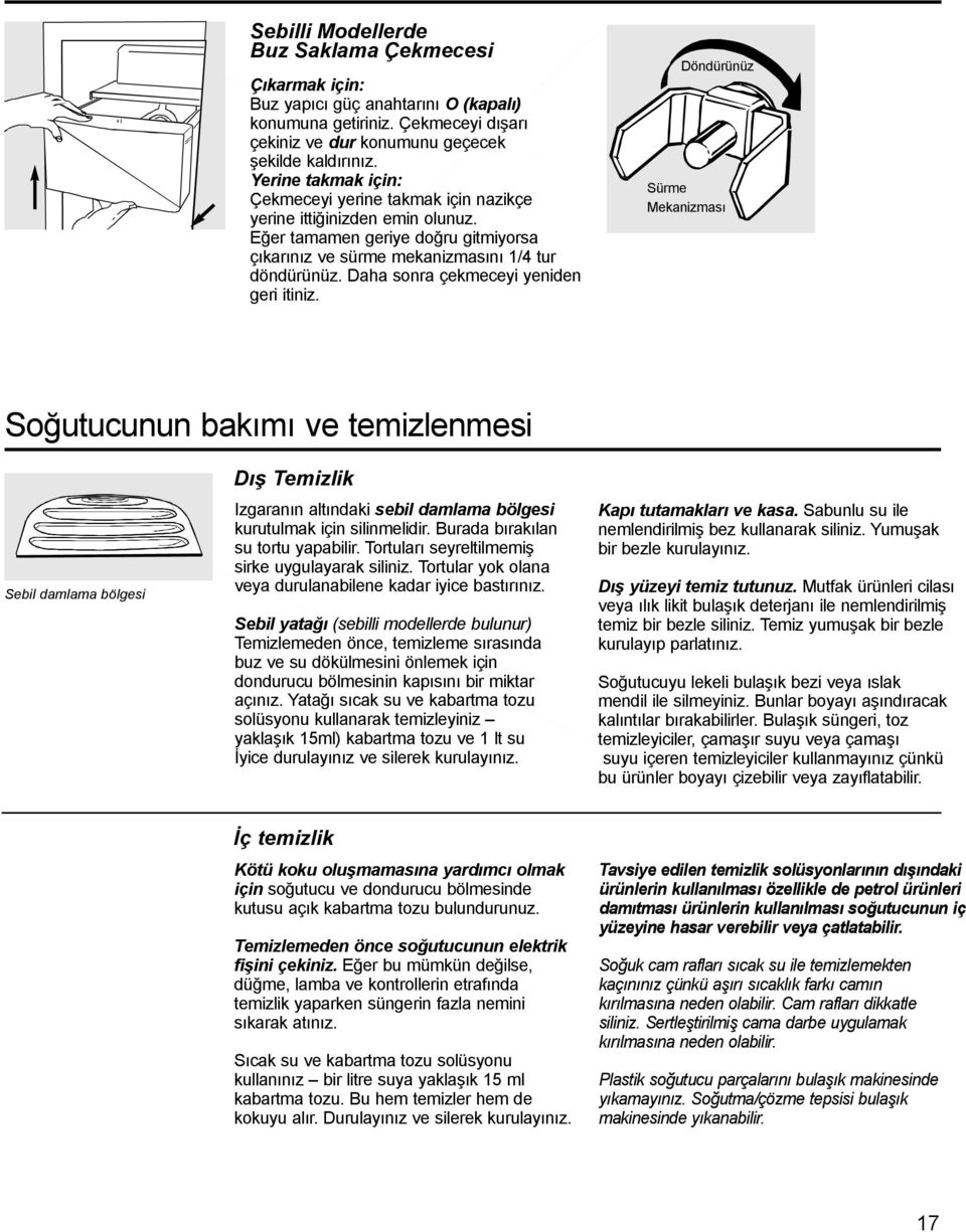 Daha sonra çekmeceyi yeniden geri itiniz.