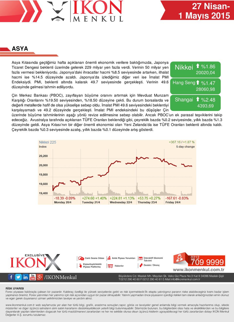 Japonya da izlediğimiz diğer veri ise İmalat PMI Endeksiydi. PMI, beklenti altında kalarak 49.7 seviyesinde gerçekleşti. Verinin 49.6 düzeyinde gelmesi tahmin ediliyordu.