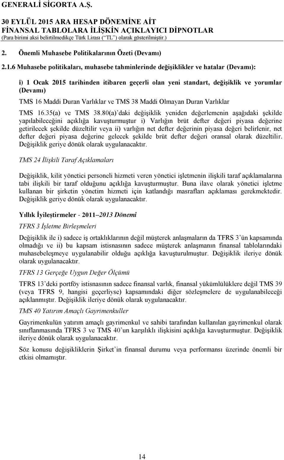 Varlıklar ve TMS 38 Maddi Olmayan Duran Varlıklar TMS 16.35(a) ve TMS 38.