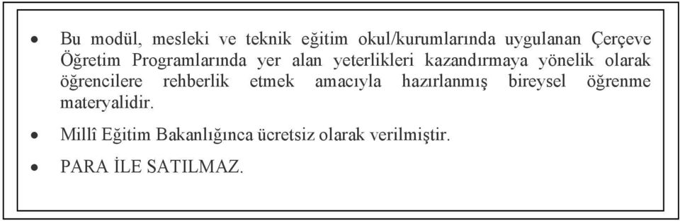 öğrencilere rehberlik etmek amacıyla hazırlanmış bireysel öğrenme