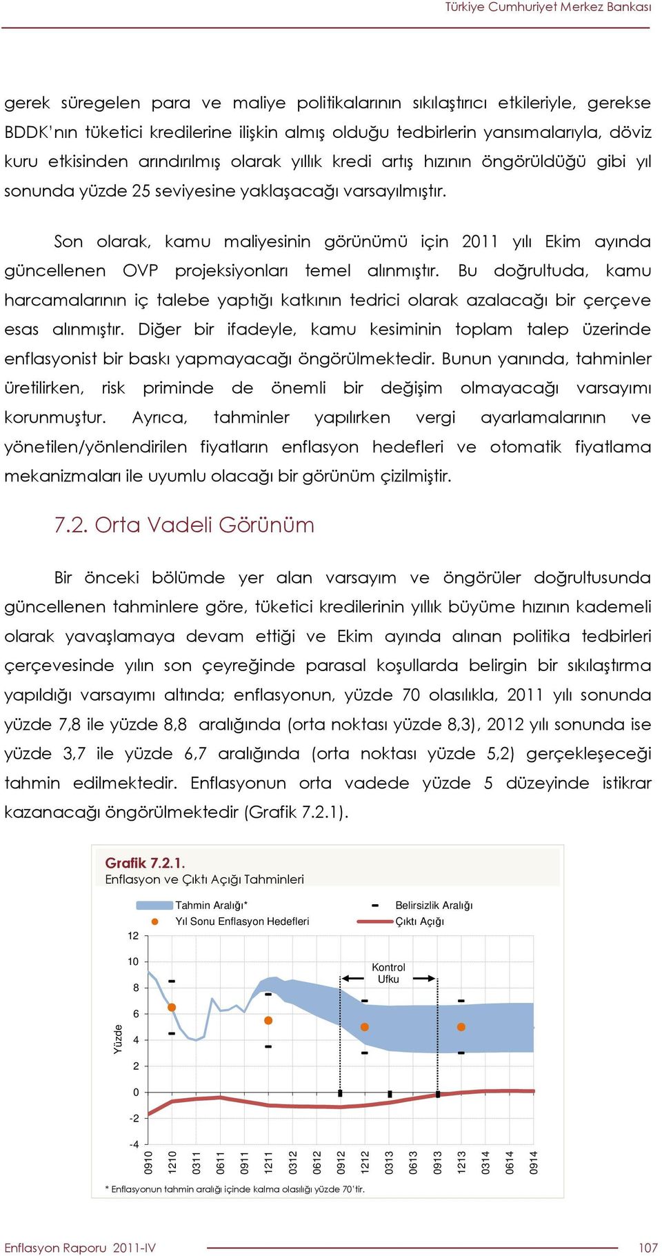 Son olarak, kamu maliyesinin görünümü için 2011 yılı Ekim ayında güncellenen OVP projeksiyonları temel alınmıştır.