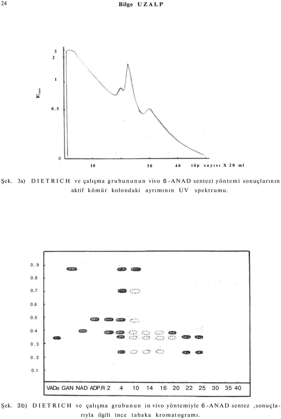 kolondaki ayrımının UV spektrumu. 0.9 VADa GAN NAD ADP.