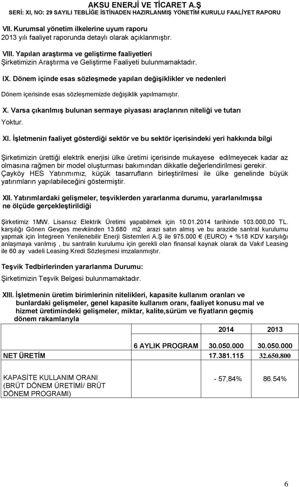 Dönem içinde esas sözleşmede yapılan değişiklikler ve nedenleri Dönem içerisinde esas sözleşmemizde değişiklik yapılmamıştır. X.