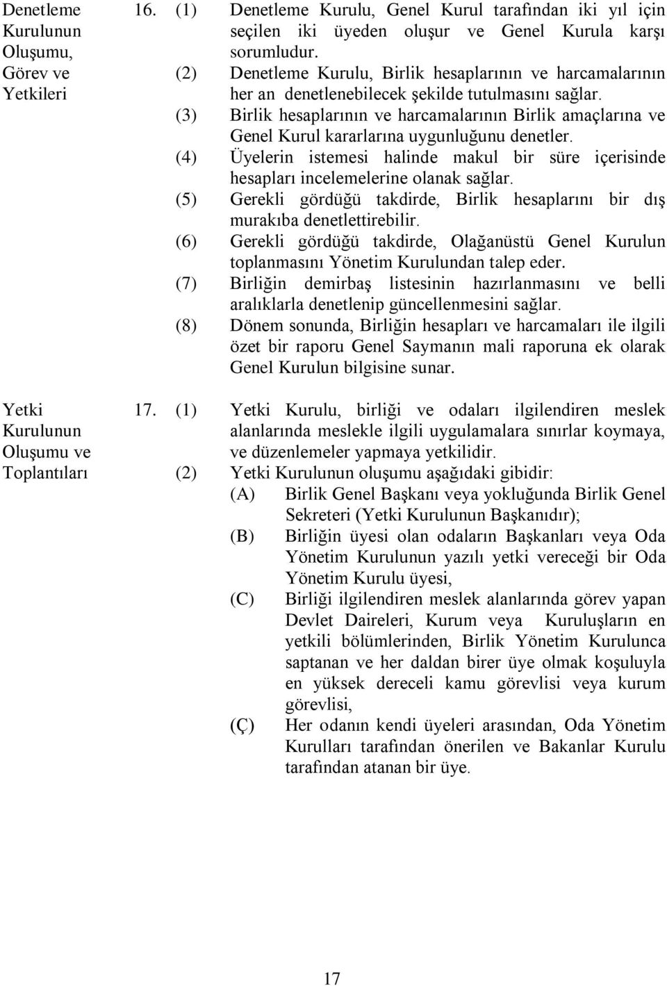 (3) Birlik hesaplarının ve harcamalarının Birlik amaçlarına ve Genel Kurul kararlarına uygunluğunu denetler.