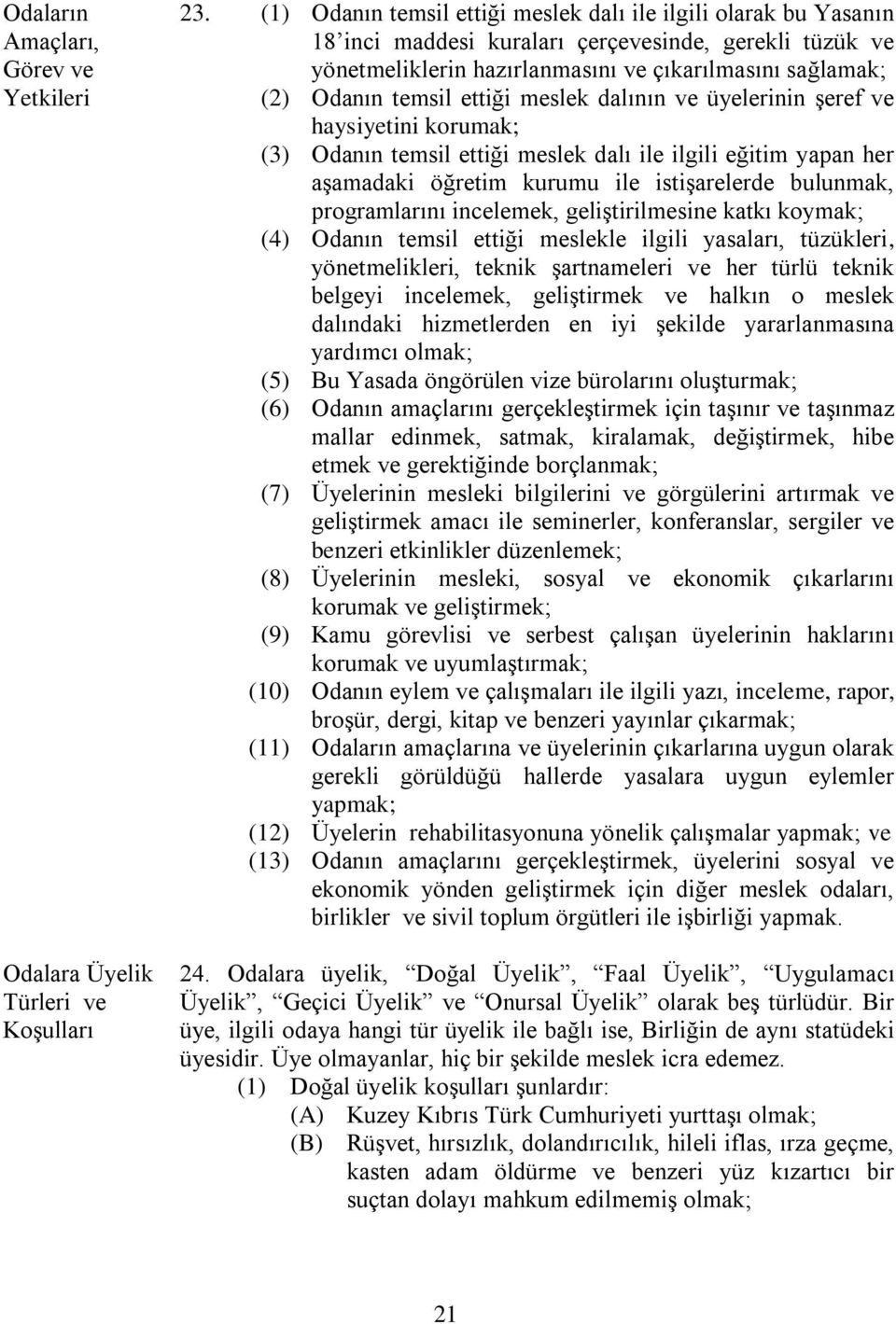 ettiği meslek dalının ve üyelerinin şeref ve haysiyetini korumak; (3) Odanın temsil ettiği meslek dalı ile ilgili eğitim yapan her aşamadaki öğretim kurumu ile istişarelerde bulunmak, programlarını