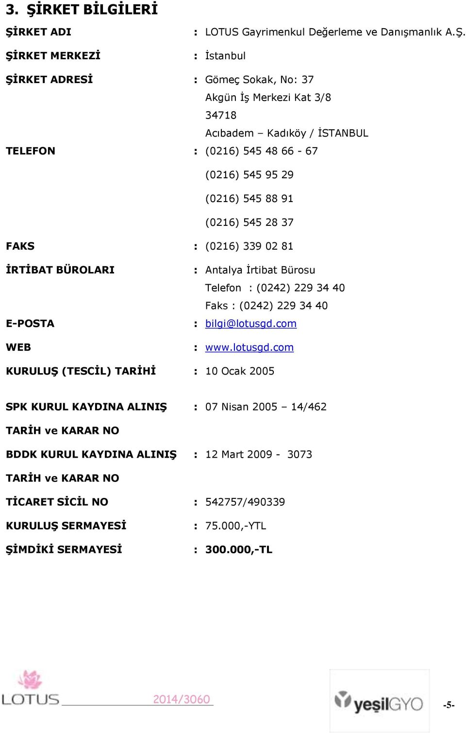 545 28 37 FAKS : (0216) 339 02 81 ĠRTĠBAT BÜROLARI E-POSTA WEB : Antalya İrtibat Bürosu Telefon : (0242) 229 34 40 Faks : (0242) 229 34 40 : bilgi@lotusgd.