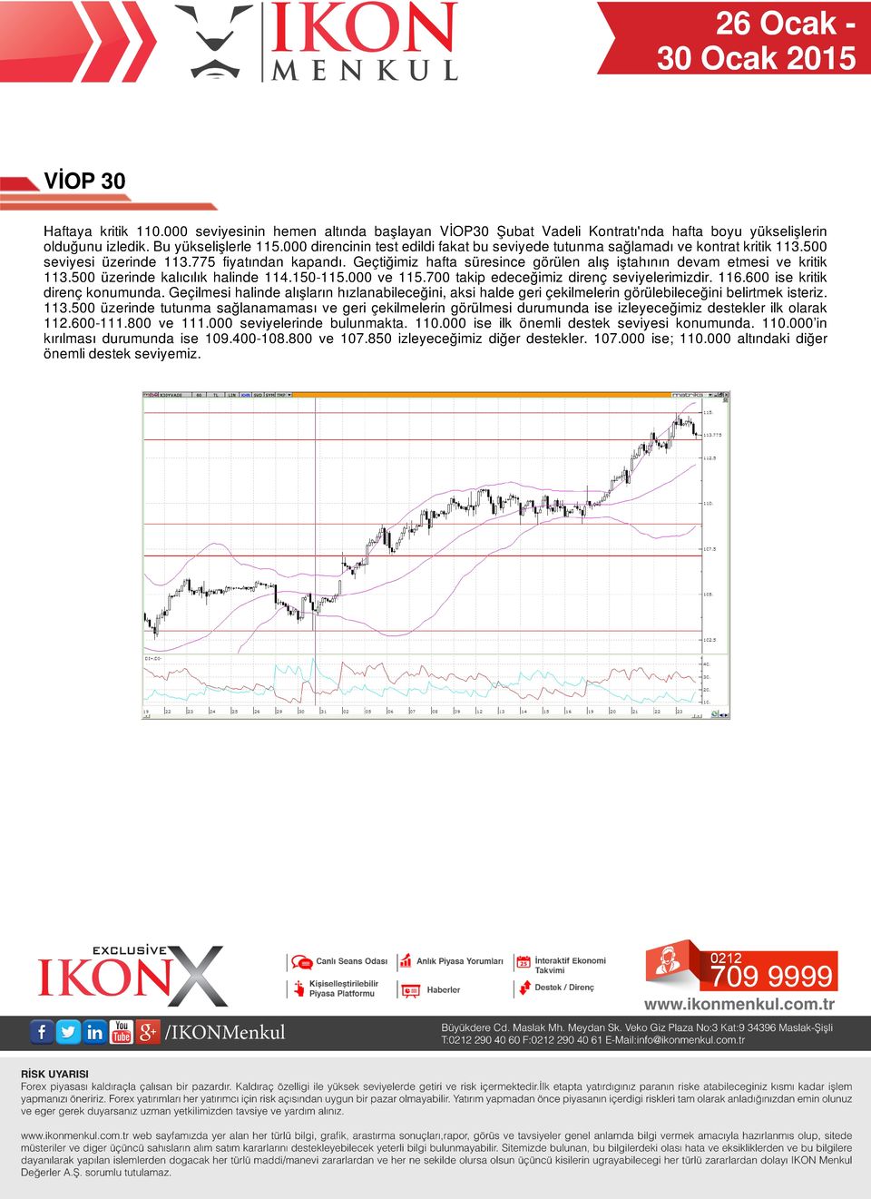 Geçtiğimiz hafta süresince görülen alış iştahının devam etmesi ve kritik 113.500 üzerinde kalıcılık halinde 114.150-115.000 ve 115.700 takip edeceğimiz direnç seviyelerimizdir. 116.