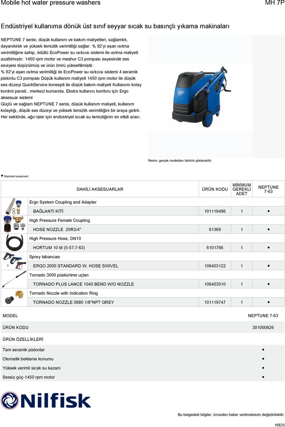 1450 rpm motor ve meşhur C3 pompası sayesinde ses seviyesi düşürülmüş ve ürün ömrü yükseltilmiştir.