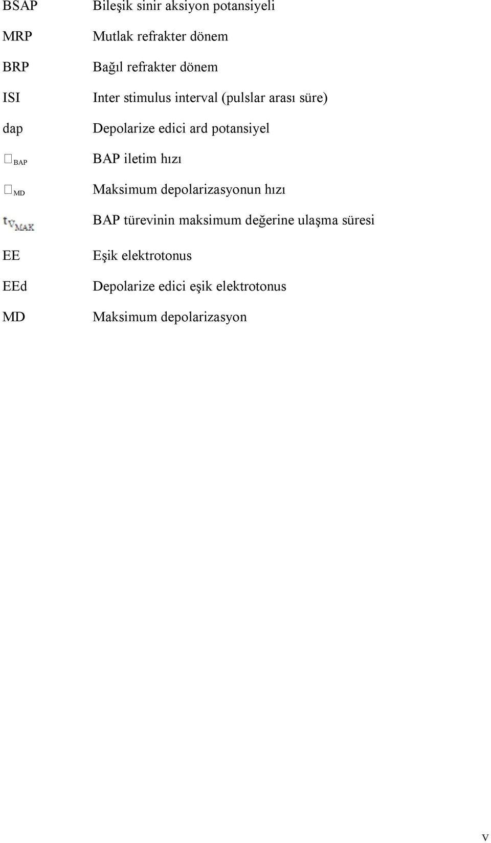 potansiyel BAP iletim hızı Maksimum depolarizasyonun hızı BAP türevinin maksimum değerine