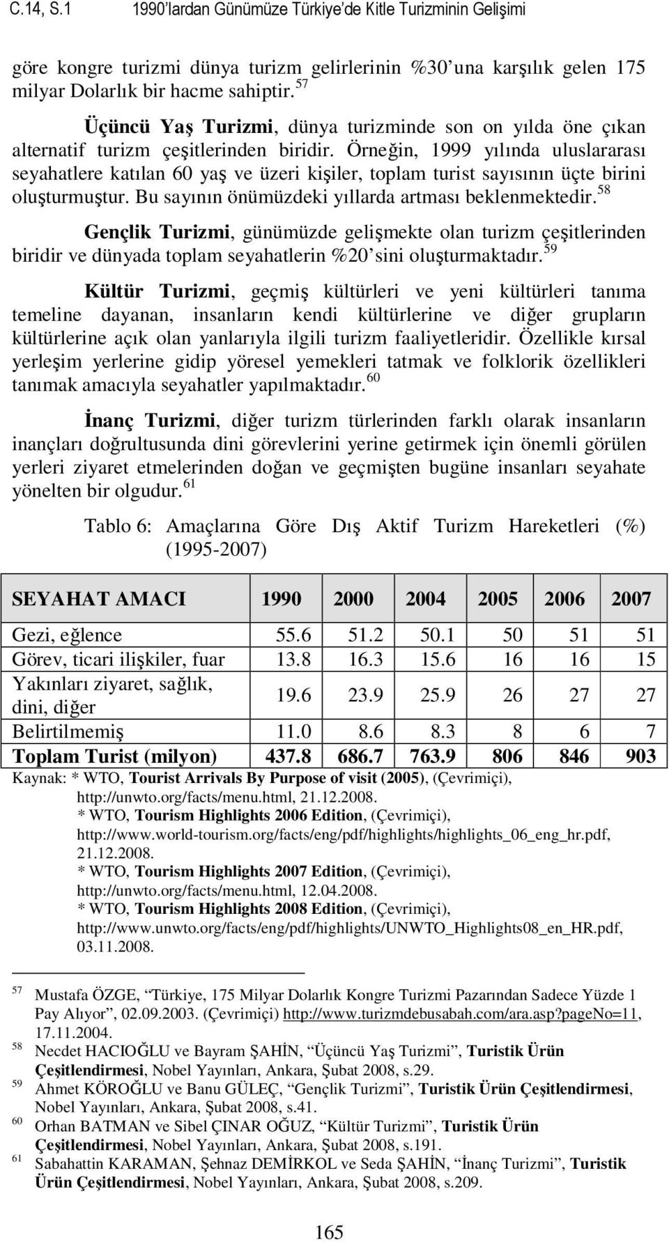 Örneğin, 1999 yılında uluslararası seyahatlere katılan 60 yaş ve üzeri kişiler, toplam turist sayısının üçte birini oluşturmuştur. Bu sayının önümüzdeki yıllarda artması beklenmektedir.