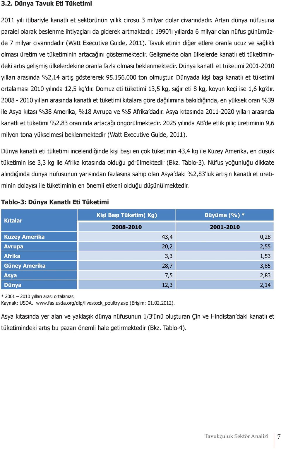 Tavuk etinin diğer etlere oranla ucuz ve sağlıklı olması üretim ve tüketiminin artacağını göstermektedir.