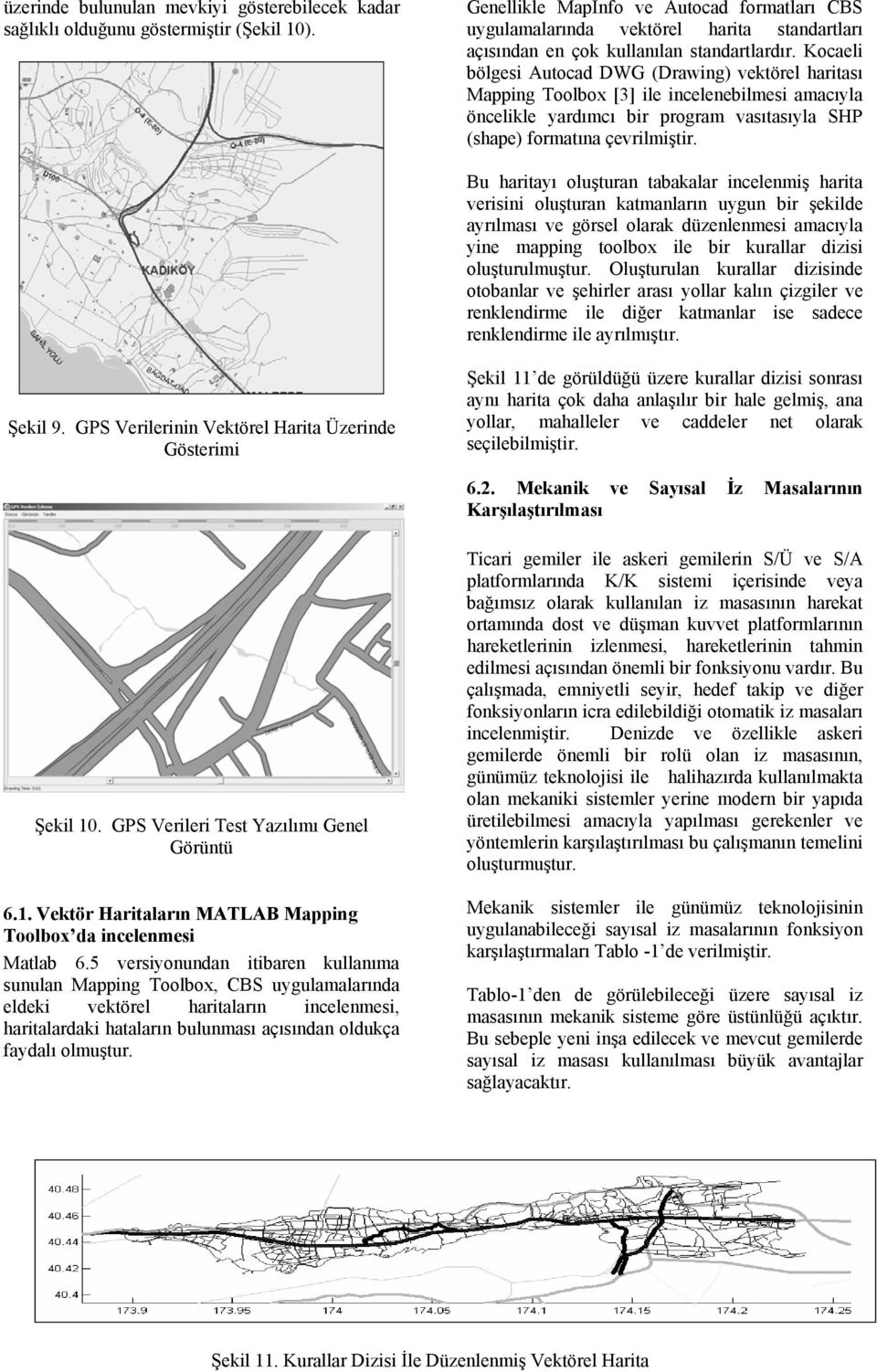 Kocaeli bölgesi Autocad DWG (Drawing) vektörel haritası Mapping Toolbox [3] ile incelenebilmesi amacıyla öncelikle yardımcı bir program vasıtasıyla SHP (shape) formatına çevrilmiştir.