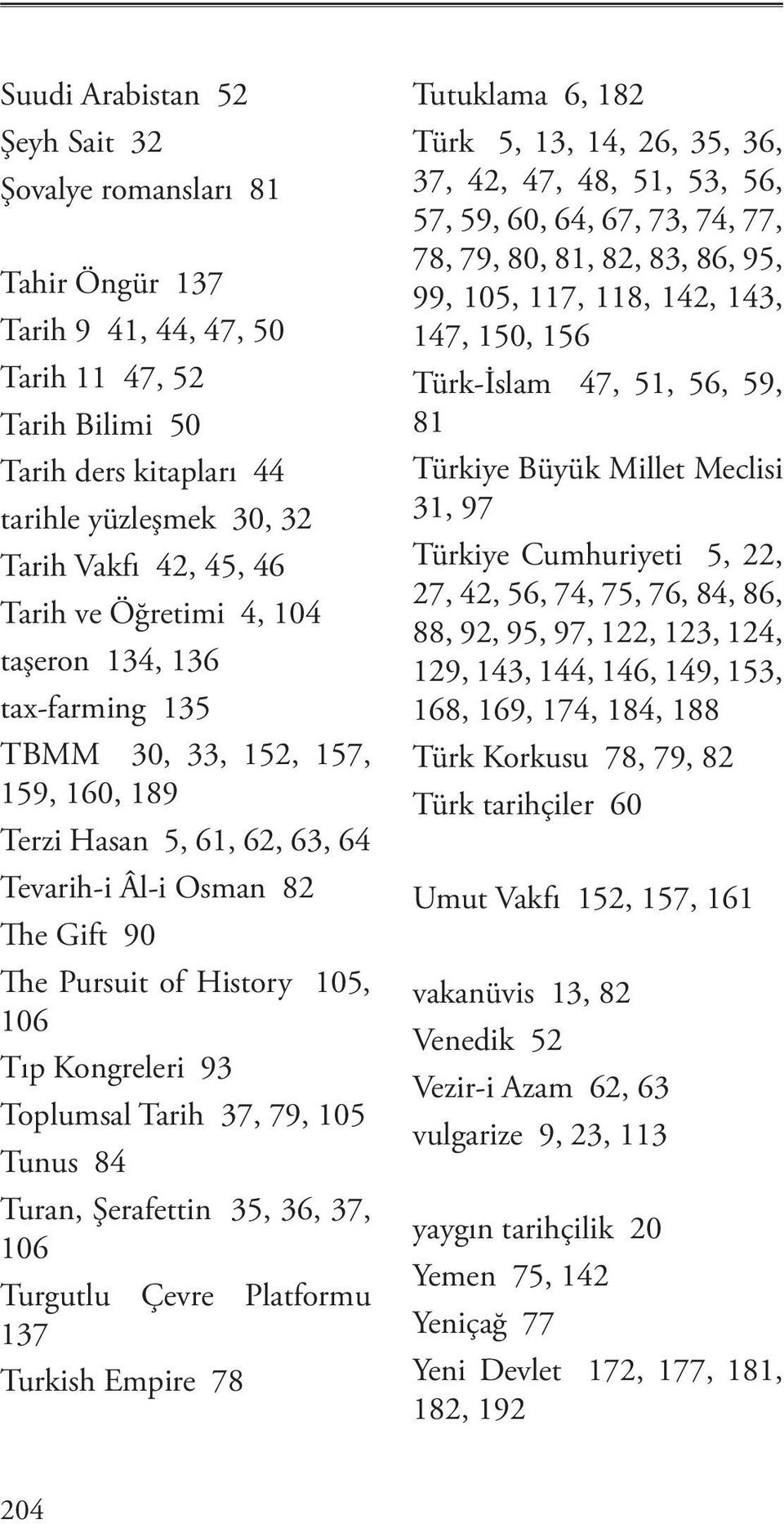 Kongreleri 93 Toplumsal Tarih 37, 79, 105 Tunus 84 Turan, Şerafettin 35, 36, 37, 106 Turgutlu Çevre Platformu 137 Turkish Empire 78 Tutuklama 6, 182 Türk 5, 13, 14, 26, 35, 36, 37, 42, 47, 48, 51,