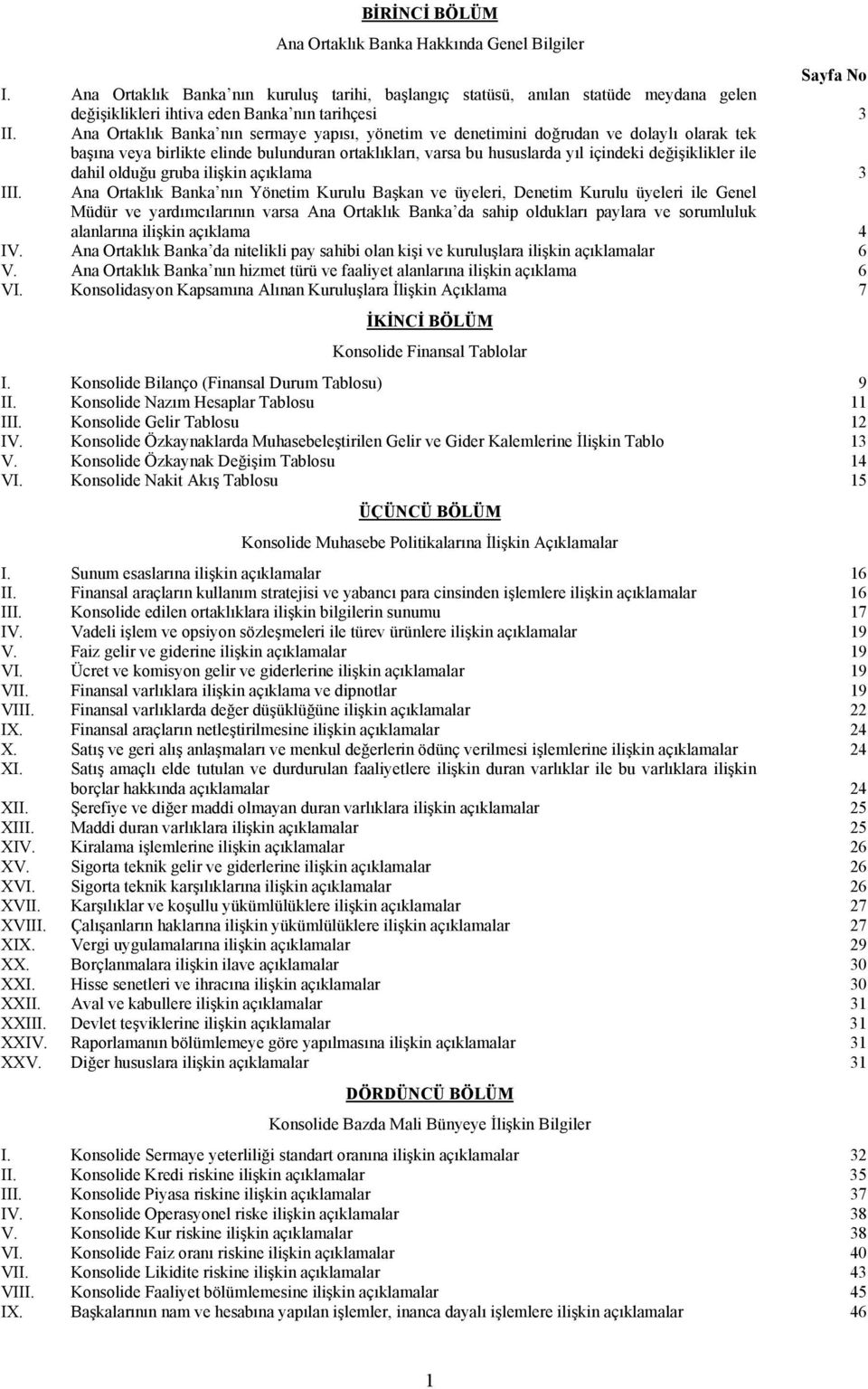 Ana Ortaklık Banka nın sermaye yapısı, yönetim ve denetimini doğrudan ve dolaylı olarak tek başına veya birlikte elinde bulunduran ortaklıkları, varsa bu hususlarda yıl içindeki değişiklikler ile